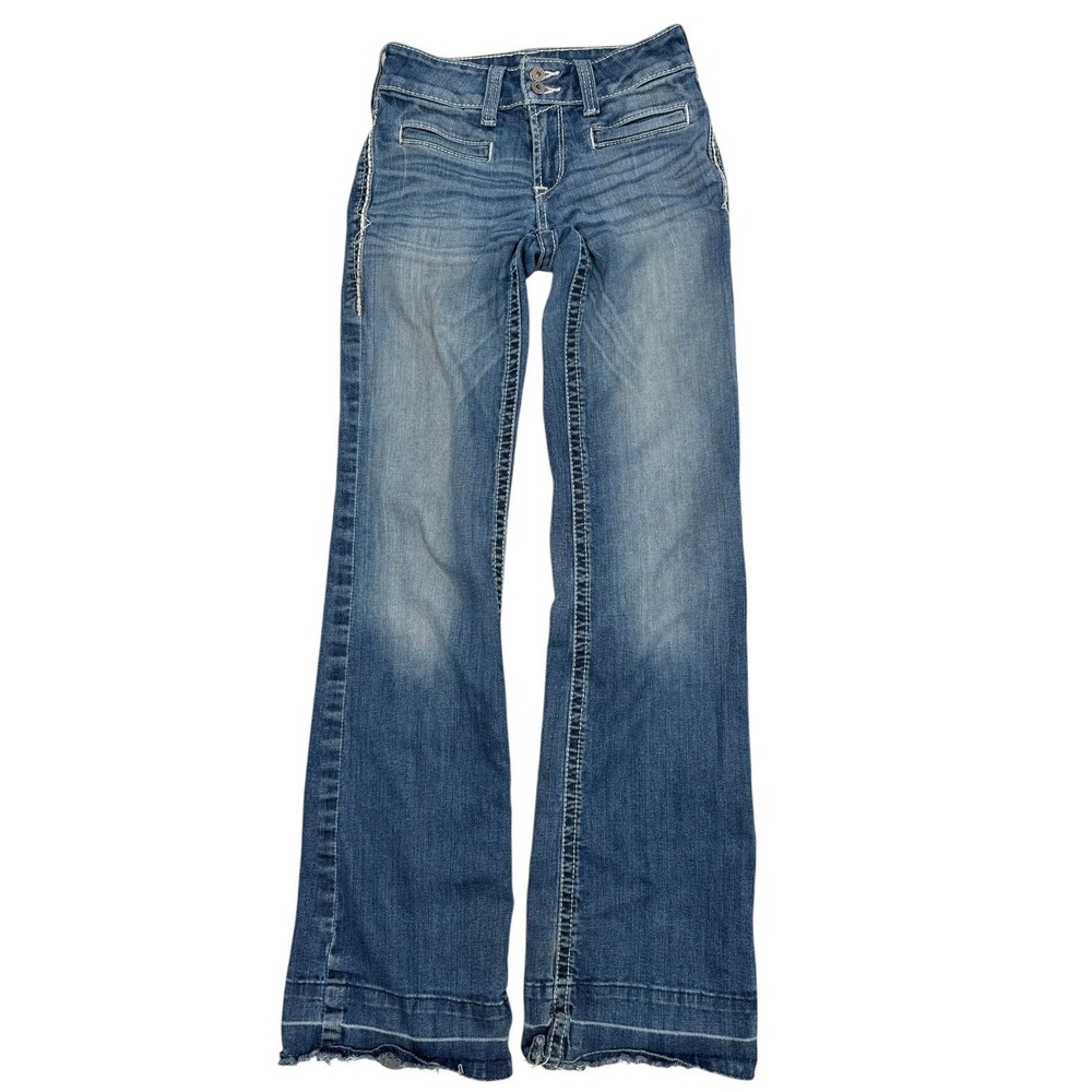 Ariat Trouser Y2K Jeans Womens 26L Low Rise Wide Leg Western Embroidered Stretch